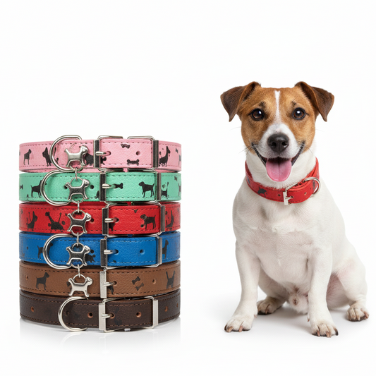 Collar de Cuerina con Perritos