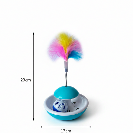 Juguete Interactivo 23cm - Pelota Giratoria con Plumas